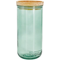 Изображение товара Банка для сыпучих продуктов SAN MIGUEL Jars, 820 мл, стекло/дерево, зеленая (VSM-2228T-DB600)