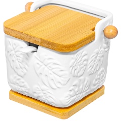 Изображение товара Банка для сыпучих продуктов ELAN GALLERY Тропики 300 мл с ложкой и подставкой