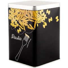 Изображение товара Банка с крышкой Mallony дизайн "Макароны" квадратная, 1000 мл