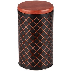Изображение товара Банка жестяная для сыпучих продуктов Mallony CLASSICO NERO 10,5х18,5 см, круглая, с крышкой