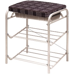 Изображение товара Банкетка Nika НБ1/C в клетку/бежевый металлик