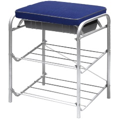 Изображение товара Банкетка Nika НБ1/СН серо-синий с ящиком и полками для обуви