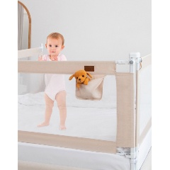 Изображение товара Барьер защитный для кровати Amarobaby Linear бежевый 140 см.
