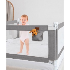 Изображение товара Барьер защитный для кровати Amarobaby Linear серый 200 см.