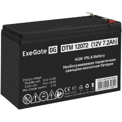 Изображение товара Батарея ExeGate DTM 12072 12V 7,2Ah F2