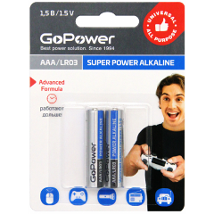 Изображение товара Батарейка GoPower LR03 AAA BL2 Alkaline 1.5V (00-00019862)