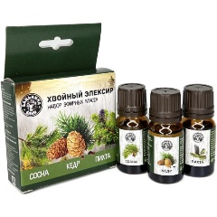 Изображение товара Набор эфирных масел Бацькина баня Хвойный эликсир Кедр, Пихта, Сосна