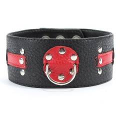 Изображение товара Ошейник БДСМ АРСЕНАЛ Чёрно-красныйс клёпками