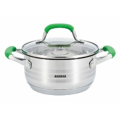 Изображение товара Кастрюля BEKKER BK-1452 3,9 л нержавеющая сталь стеклянная крышка