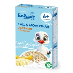 Изображение товара Каша молочная Беллакт овсяная с бананом 6 мес 250 г