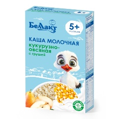 Изображение товара Каша молочная Беллакт зерно-молочная кукурузно-овсяная с грушей и пребиотиком 250 г