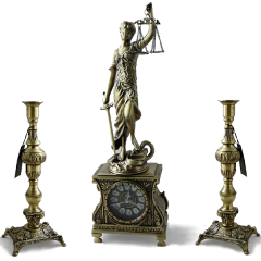 Изображение товара Каминные часы BELO DE BRONZE с канделябрами "Фемида", "антик" BP-53072-A