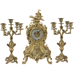 Изображение товара Каминные часы BELO DE BRONZE с канделябрами "Карранка Тападо" BP-2706428-D