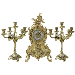 Изображение товара Каминные часы BELO DE BRONZE с канделябрами Карранка Велло BP-2706420-D