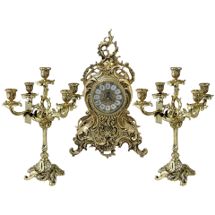 Изображение товара Каминные часы BELO DE BRONZE с канделябрами Лимож BP-95620 классика бронза