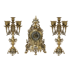Изображение товара Каминные часы BELO DE BRONZE с канделябрами Париж золото BP-2705271-D