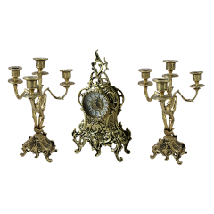 Изображение товара Каминные часы BELO DE BRONZE с канделябрами "Тюильри" BP-25090