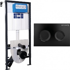 Изображение товара СЕТ ИНСТАЛЛЯЦИЯ BETTOSERB SAVA FIX SLIM+КЛАВИША СМЫВА COOL Черный матовый (SET40006467BETTOSERB)