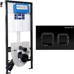 Изображение товара СЕТ ИНСТАЛЛЯЦИЯ BETTOSERB SAVA FIX SLIM+КЛАВИША СМЫВА SMART Черный матовый (SET40006471BETTOSERB)