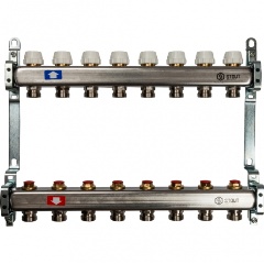 Изображение товара Коллектор STOUT SMS 0922 000008 8 вых. для отопления, нержавеющая сталь