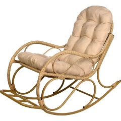 Изображение товара Кресло-качалка BIGARDEN с подножкой из искусственного ротанга ( Бамбук)