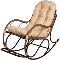 Изображение товара Кресло-качалка BIGARDEN с подножкой из искусственного ротанга какао
