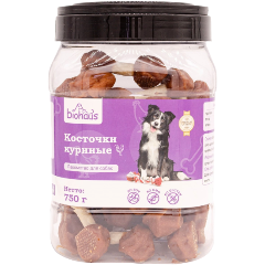 Изображение товара Лакомство для собак BIOHAUS Косточки куриные, 750 г