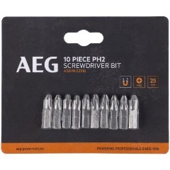 Изображение товара Биты AEG ASDPH22510 (10 шт, РН2, 25 мм) 4932479511