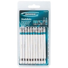 Изображение товара Набор бит GROSS PH2x90 из 10 штук для шуруповертов и отверток