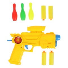 Изображение товара Детский игровой набор бластер ИГРАЕМ ВМЕСТЕ с мягкими пулями и кеглями 3 года+