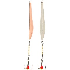 Изображение товара Блесна вертикальная зимняя LUCKY JOHN DOUBLE BLADE с цеп. и тр. 65мм CS блистер, 15г