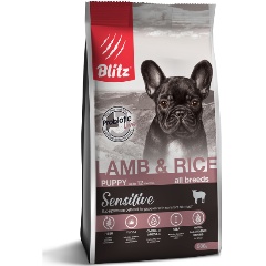 Изображение товара Корм сухой Blitz PUPPY для щенков Ягненок, рис 500 г
