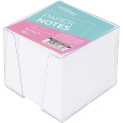 Изображение товара Блок для записей в подставке INFORMAT 9х9х9 см белый 1 цв. 80 г/м2, цвет подставки прозр.