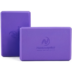 Изображение товара Блок для йоги ZDK 23x15x8см, комплект из 2шт, фиолетовый