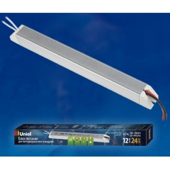 Изображение товара Блок питания для светодиодов Uniel ультратонкий, 24Вт. Металлический корпус. Uniel UET-VAT-024A20 12V IP20TM