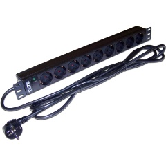 Изображение товара Блок розеток LANMASTER TWT-PDU19-16A9P-3.0 9шт, 1U, 3 м