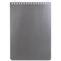 Изображение товара Блокнот А5 (146х205 мм) 60 л., гребень, перфорация на отрыв, лакированный, BRAUBERG, "Серебро", 111273