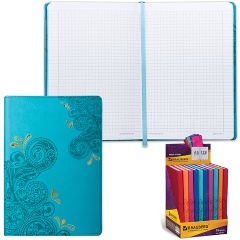 Изображение товара Блокнот А5 (148х218 мм), BRAUBERG "Orient", 128 л., кожзаменитель с тиснением, клетка, ассорти, 125236