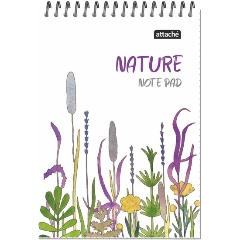 Изображение товара Блокнот А5 60л Attache Nature White flowers с клетками и спиралью