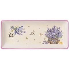 Изображение товара Стильное блюдо AGNESS Прованс лаванда 28х12х3 см из долговечной керамики