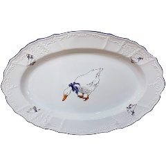 Изображение товара Блюдо BERNADOTTE овальное, декор "Гуси", 39 см. БЕР0657)