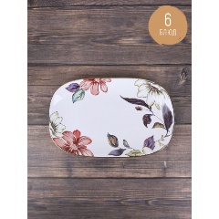 Изображение товара Блюдо для сервировки Nouvelle Олеандр 20х13 см фарфор с золотом