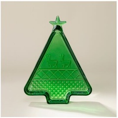 Изображение товара Блюдо из стекла LEFARD celebration green 25х19,5х2,5 см для сервировки