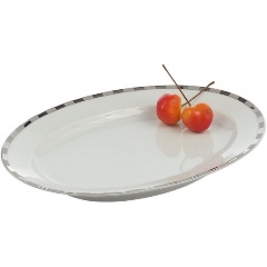 Изображение товара Блюдо овальное Thun (Опал) "Платиновые пластинки", отводка платина 24 см
