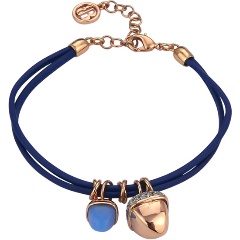 Изображение товара Браслет BOCCADAMO KBR019RC BL/RG из кожи и бронзы с цирконами и синим агатом