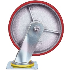 Изображение товара Большегрузное колесо с полиуретановой шинкой С-4102-DUS поворотное, без тормоза, г/п 800 кг Д=150мм Euro-Lift