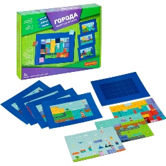 Изображение товара Настольная игра BONDIBON ВВ4975 Играй Думай Твори. Магнитная мозаика. Города