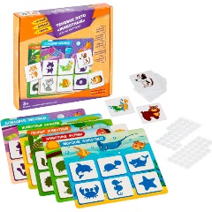 Изображение товара Настольная игра на липучках BONDIBON ВВ4978 Играй Думай Твори. Теневое лото. Животные