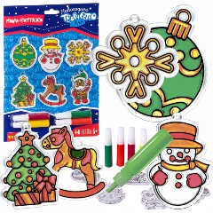 Изображение товара Набор для творчества BONDIBON ВВ1934 Новогодние украшения. Витраж для девочек