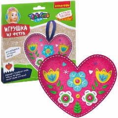 Изображение товара Набор для творчества Bondibon ВВ2203-1 игрушка из фетра сердечко для шитья
